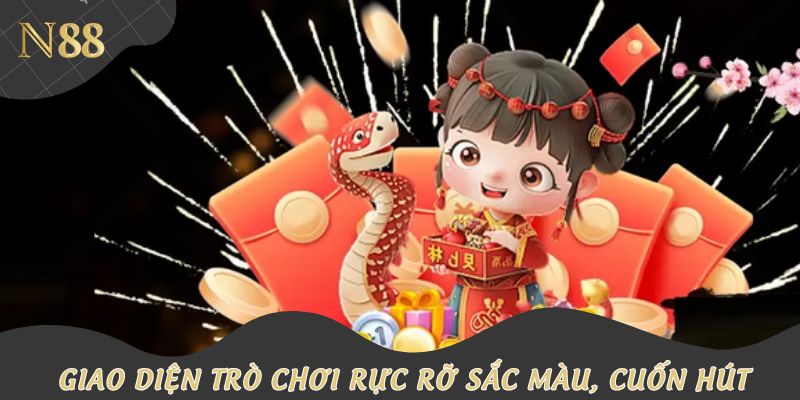 Giao diện trò chơi nổ hũ hồng bao rực rỡ sắc màu, cuốn hút người chơi